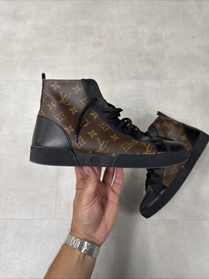 Louis Vuitton ブラウン ハイカットシューズ Louis Vuitton Monogram High Top Sneakers Mens Size9 Brown Black