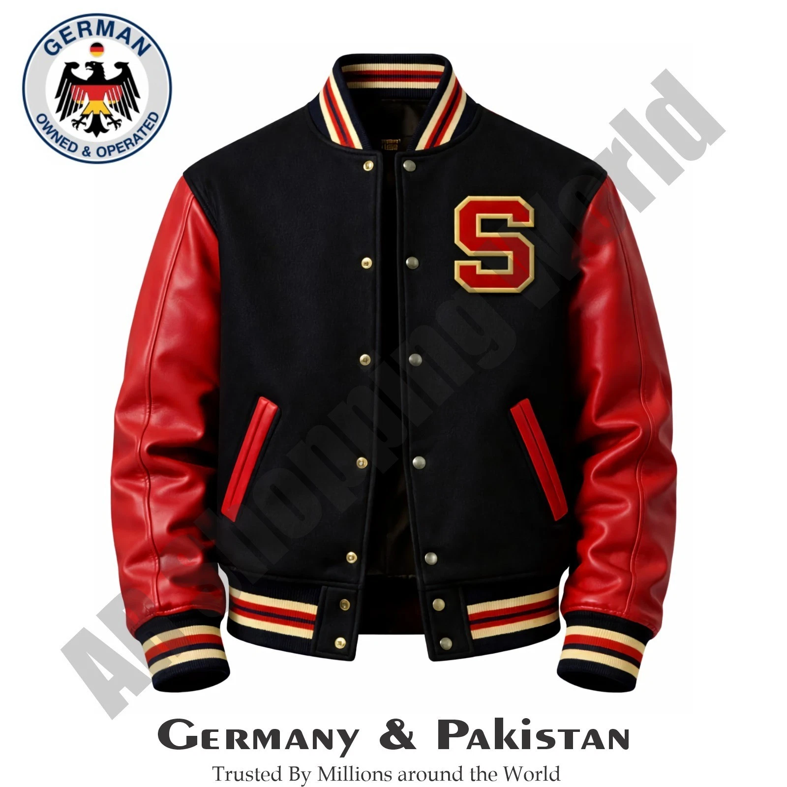 Embroidered Varsity Letterman Jacket Wool Body & Leather Sleeves Baseball Bomber
Opens in a new wind