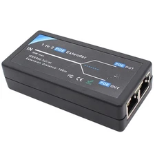 POE Extender 2 Port PoE-Powered PoE-sourcing ethernet Switch Repeater 100m 1 in