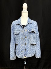 Louis Vuitton LV Monogram Blue Denim Jacket Female Size 48 S Vintage Sold Out  