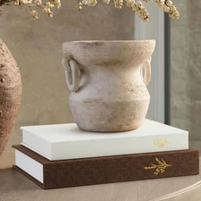 Set of 2 Beautiful Decorative Books Linen Boxes Enhance Your Coffee Table Boo...