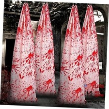 4 Pcs Halloween Bloody Body Bag Hanging Gauze Haunted House, Scary