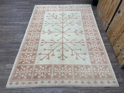 #ad #ad 5x8 Tree of Life Vintage Turkish Area Rug Handmade Cream amp; Pink Neutral Oushak $330.00