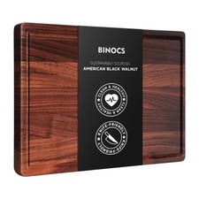 Walnut Wooden Cutting Boards for Kitchen, Solid Wood Cutting Board Set - Char...