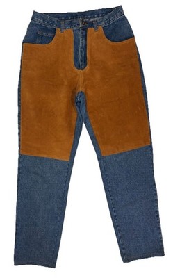 VTG 80s Don t Stop Jeans Suede Cowgirl Western Chore High Rise Taper 30/30 Sz 11