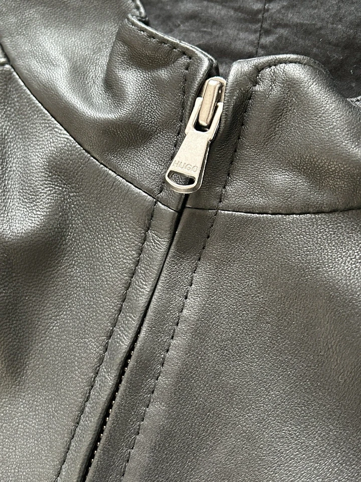 Hugo Boss Black Nappa Leather Jacket Fantastic Condition RRP £499 Medium 38 - Image 3 of 4