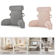 Super Soft Reading Pillow with Side Pocket Detachable Backrest Pillow with Arms