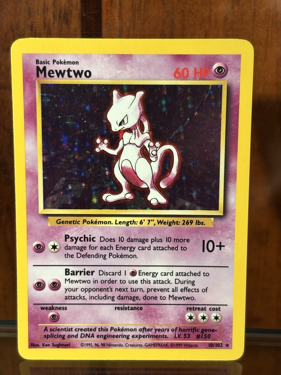Mewtwo Base Set Holographic 10/102 Pokemon Card LP! | eBay