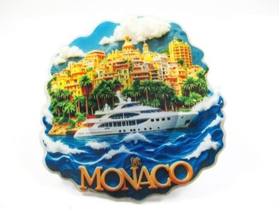 Monaco Foto Magnet Acryl Souvenir Hafen Yacht Schiff Mittelmeer (te58 )