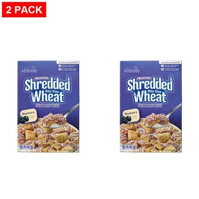 Millville Blueberry Frosted Shredded Wheat Cereal, 16 oz - Pack of 2