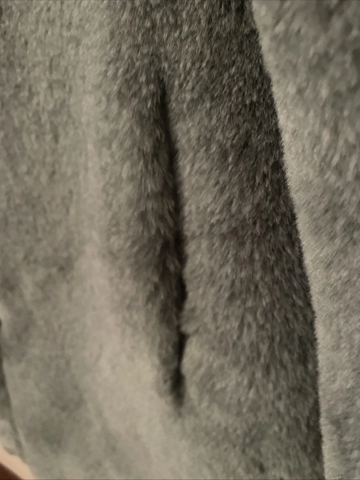 Abrigo Calvin Klein para mujer talla M suave de piel sintética largo medio en gris nuevo sin etiquetas Foto 4 de 4