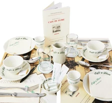 NWT 100% Authentic Vintage Iconic Cafe De Flore Paris Complete Breakfast Set