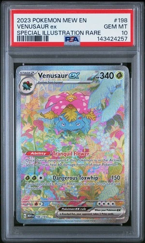 2023 POKEMON MEW EN-151 SPECIAL ILLUSTRATION RARE #198 VENUSAUR EX PSA 10