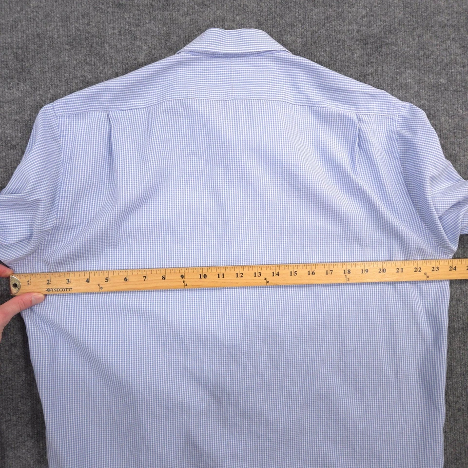 Camisa de vestir vintage Burberrys of London para hombre 16-34 azul blanco a cuadros hecha en EE. UU. Foto 4 de 4