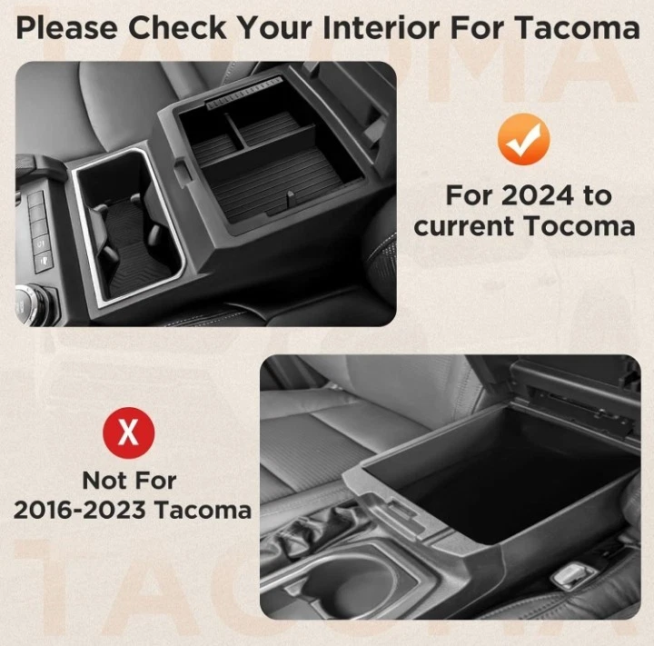2025 Upgrade Center Console Organizer Tray for Toyota Tacoma 2024 2025 ......287 Foto 2 de 4