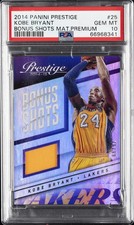 2014 PANINI PRESTIGE BONUS SHOTS MATERIALS PREM #25 KOBE BRYANT 76/99 PSA 10