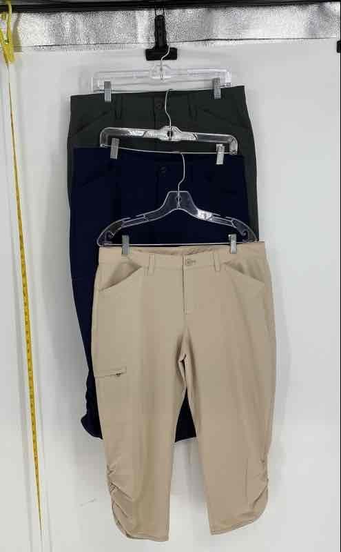 Eddie Bauer Womens Multicolor Pockets Flat Front Capri Pants Size 12 Lot Of 3