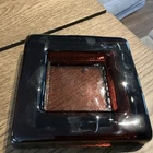 Vintage Blenko? Heavy Dark Brown Glass Ashtray-6 In X 6 In - 3 Lbs