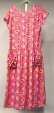 Vintage Laura Ashley Pink Floral Prairie Midi Dress Cottagecore UK 12 US 10