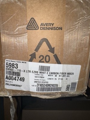 Avery Dennison SW900 Supreme White Carbon Fiber Vinyl Car Wrap Film 115-X 60x25
