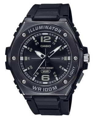 Casio MWA100HB-1A Mens Watch Black Ion Plated Bezel LED Light WR 100M NIB