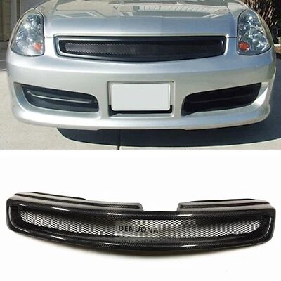 Carbon Fiber Front Bumper Upper Grille For Infiniti G35 2003-2004 4 Door Sedan - Image 1 of 4