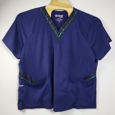 Grey's Anatomy By Barco Women's Scrub Top Navy Blue Size 3XLarge Pockets