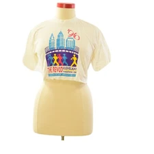 90s Screen Stars Revco Cleveland Marathon Cropped Graphic T Shirt Womens L 1996