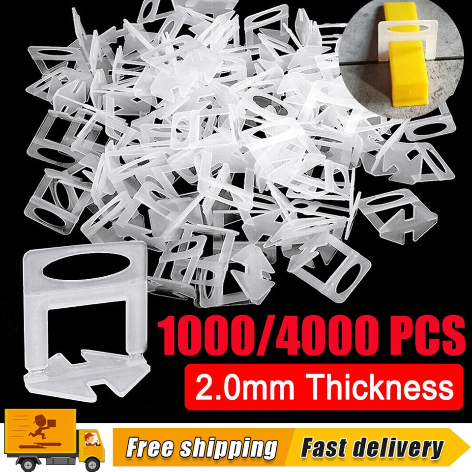 4000pcs 2mm Tile Leveling Spacer System Tool Clips Wedges Flooring Lippage Plier - Image 2 of 4