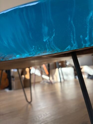 Handmade Waney edge/live edge Cherry & Resin 'Coral Reef' Coffee Table - Picture 15 of 19