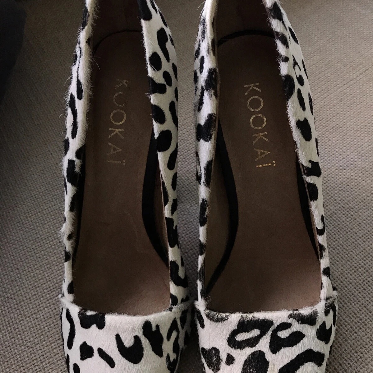 White clearance leopard heels