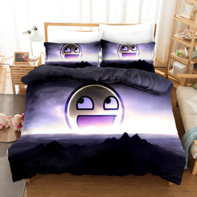 3D Smiley Ball Einfach Cartoon Quilt Cover Set Bettwäsche Sets Kissenbezüge