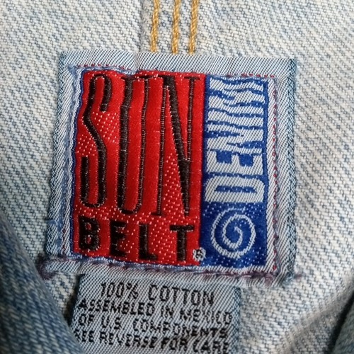 Vintage Sun Belt Jacket Womens L Denim Blue Barn Coat Chore Work Pockets Button - Picture 10 of 15