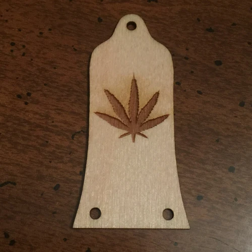 GUITAR TRUSS ROD COVER - Wood Burned - Fits EPIPHONE EPI - POT LEAF Weed 420