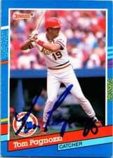 Tom Pagnozzi signed baseball card (St Louis Cardinals) 1991 Donruss #337