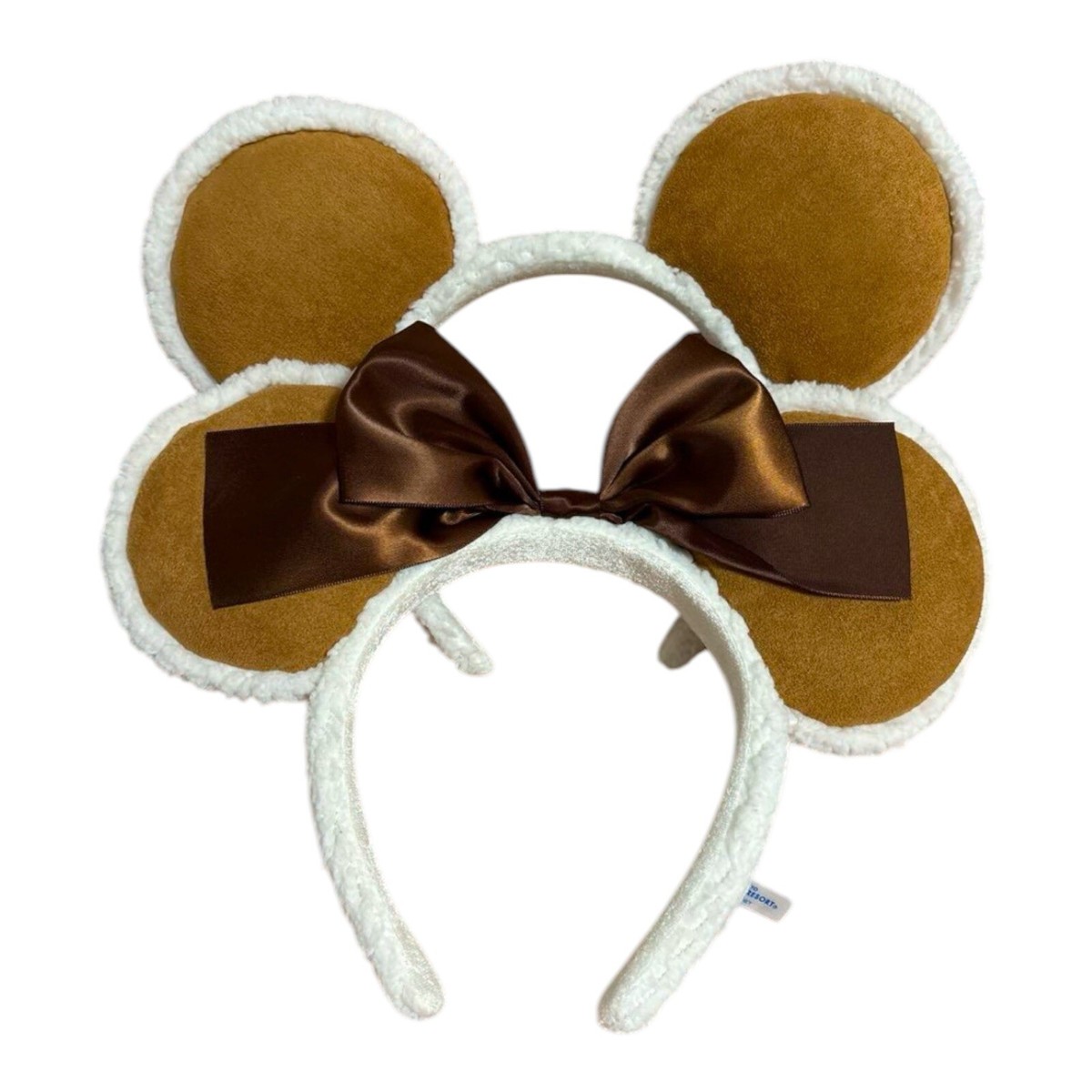 2set Tokyo Disney Resort 2024 Headband Ears Brown White Boa 