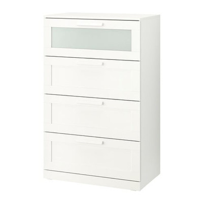 Ikea Brimnes 4 Drawer Dresser White Frosted Glass 803 604 04 Ebay