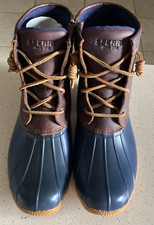 Sperry Girls Saltwater Duck Boot Navy Blue Size 9.5M Free Shipping
