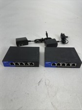 2 Linksys - SE3005V2 - 5-Port Gigabit Ethernet Switch - W/Power Adapter TESTED