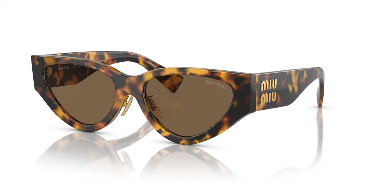 Miu Miu SMU 55V 7S0-0A7 Tortoise Gold Geometric Sunglasses 51-21 140 Miu Miu Cat Eye Brown Sunglasses for Women for sale | eBay main image 4