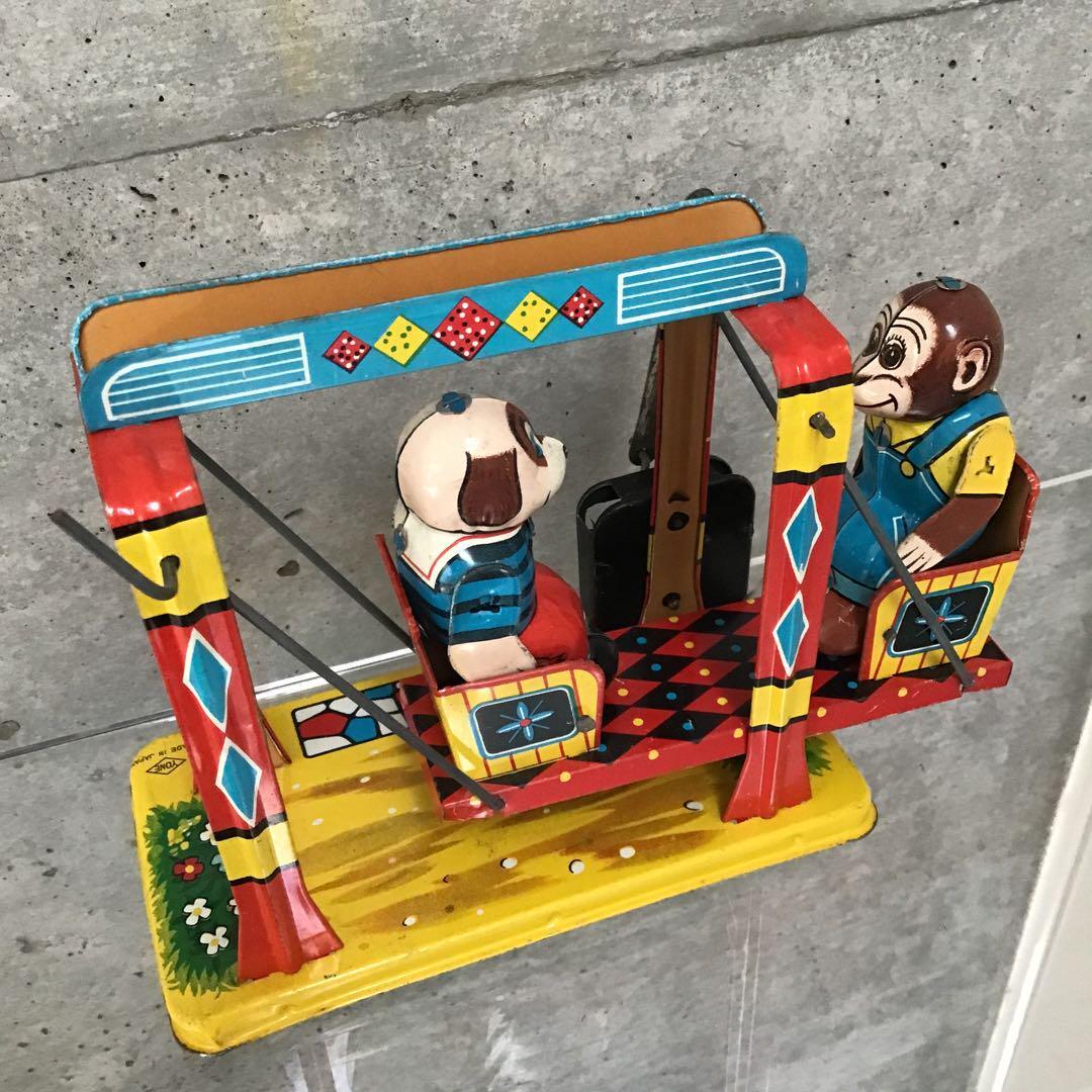 Yoneya Tin Toy Dog and Monkey Seesaw Swing 60's F/S FEDEX | eBay