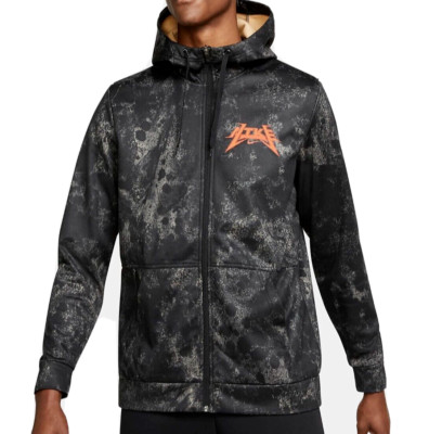 Nike 2XL Men's Hoodie Black Orange Zipper Jacket Sweatshirt Retro Story Pack NWT