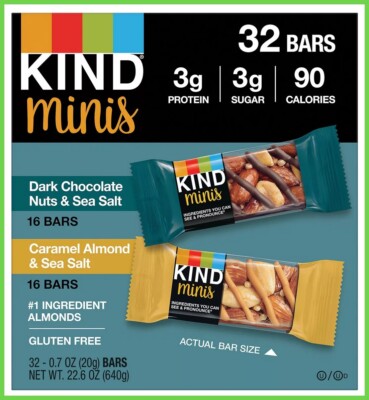 KIND Minis Variety Pack (32 pk.), SEALED PACK!! 