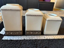 Gracious Goods Acanthus Leaf Canister Set of 3 - W/O Lids