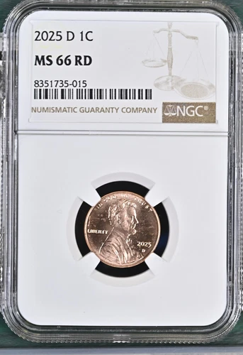 2025-D LINCOLN UNION SHIELD CENT PENNY NGC MS66RD BU UNC DETAILED COIN #E
