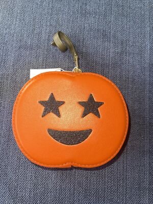 Coach Jack O Lantern Coin Case Gold Bright Ginger Multi Smooth Leather 4160 NWT