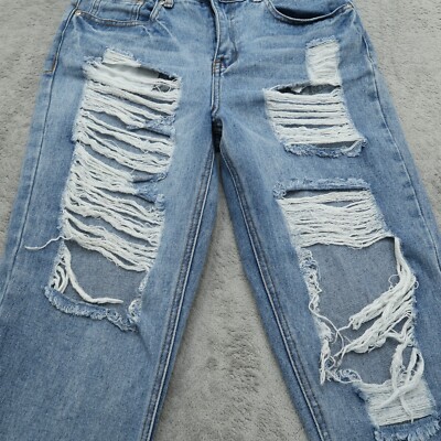 Hot Kiss Mom Jeans Women's 7 Blue High-Rise Denim Pants 29x26
