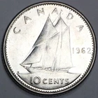 1962 Canada 10 Cents - Elizabeth II - (AU) KM#51 - 80% Silver .06 ASW - 3802-AH