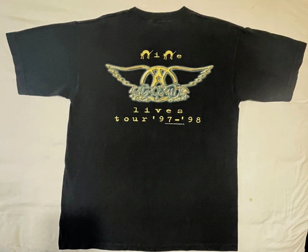 1997 AEROSMITH/ JOE PERRY Nine Lives Concert Tour T Shirt Steven 