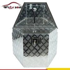 29X16.5X18 Inch Silver Aluminum Utility Trailer Tongue 5 Bar Tread Tool Box